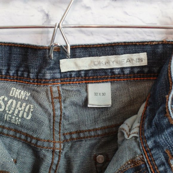 DKNY Jeans Soho Relaxed Distressed Jeans Sz 32x30 - Picture 6 of 8